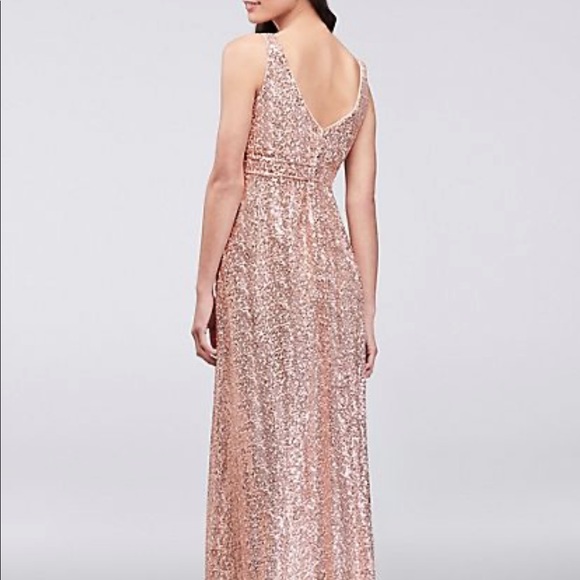 Rose Gold Sequin Bridesmaid Dress 